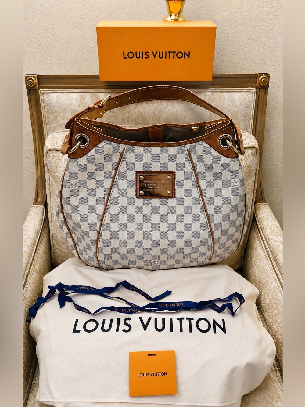 AUTHENTIC LOUIS VUITTON DAMIER AZUR SHOULDER BAG